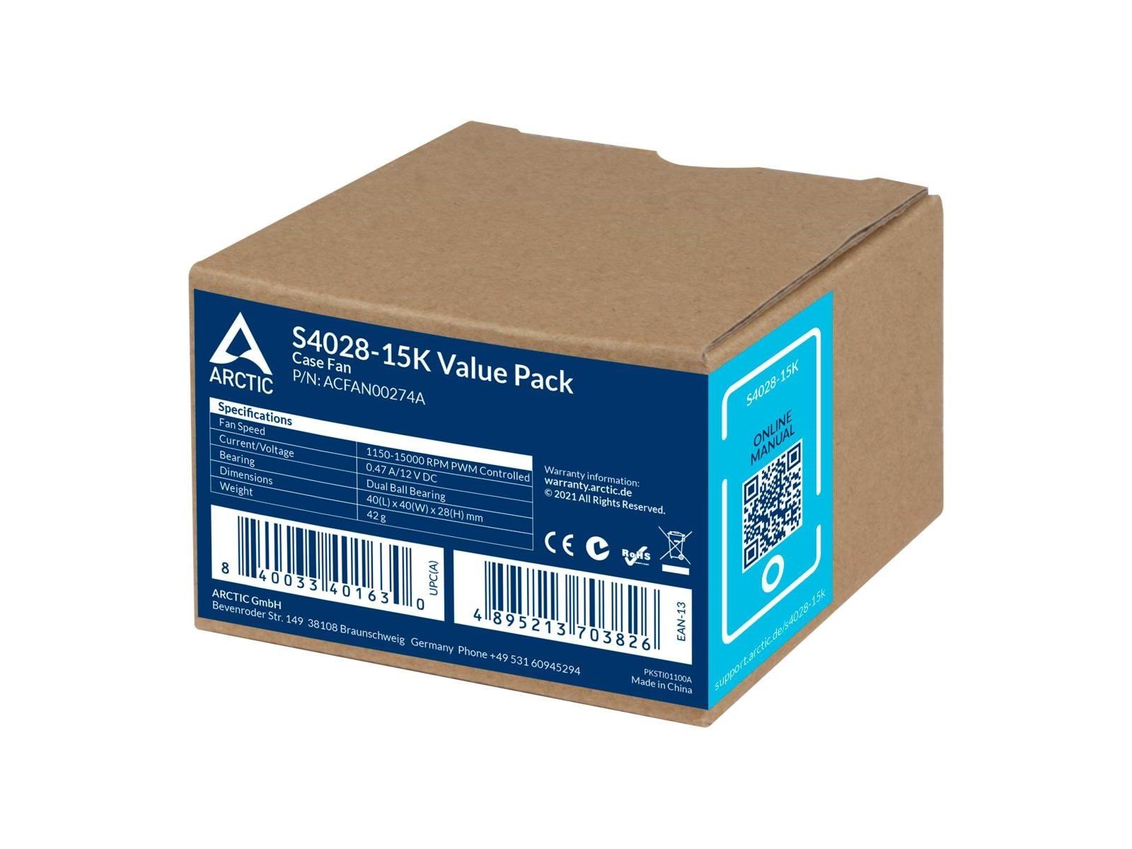 Arctic Server Fan S4028-6K - 5 Pack - Gehäuselüfter - 40mm - Schwarz