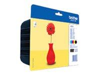 Brother Original LC-121 Druckerpatronen 4er Mulitpack BK/C/M/Y 300 Seiten (LC121VALBPDR)