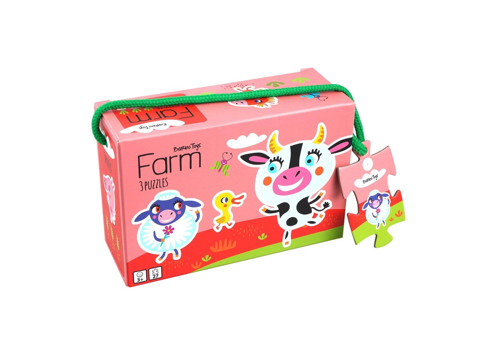 Barbo Toys Little Bright Ones - 3 Puzzles - Farm