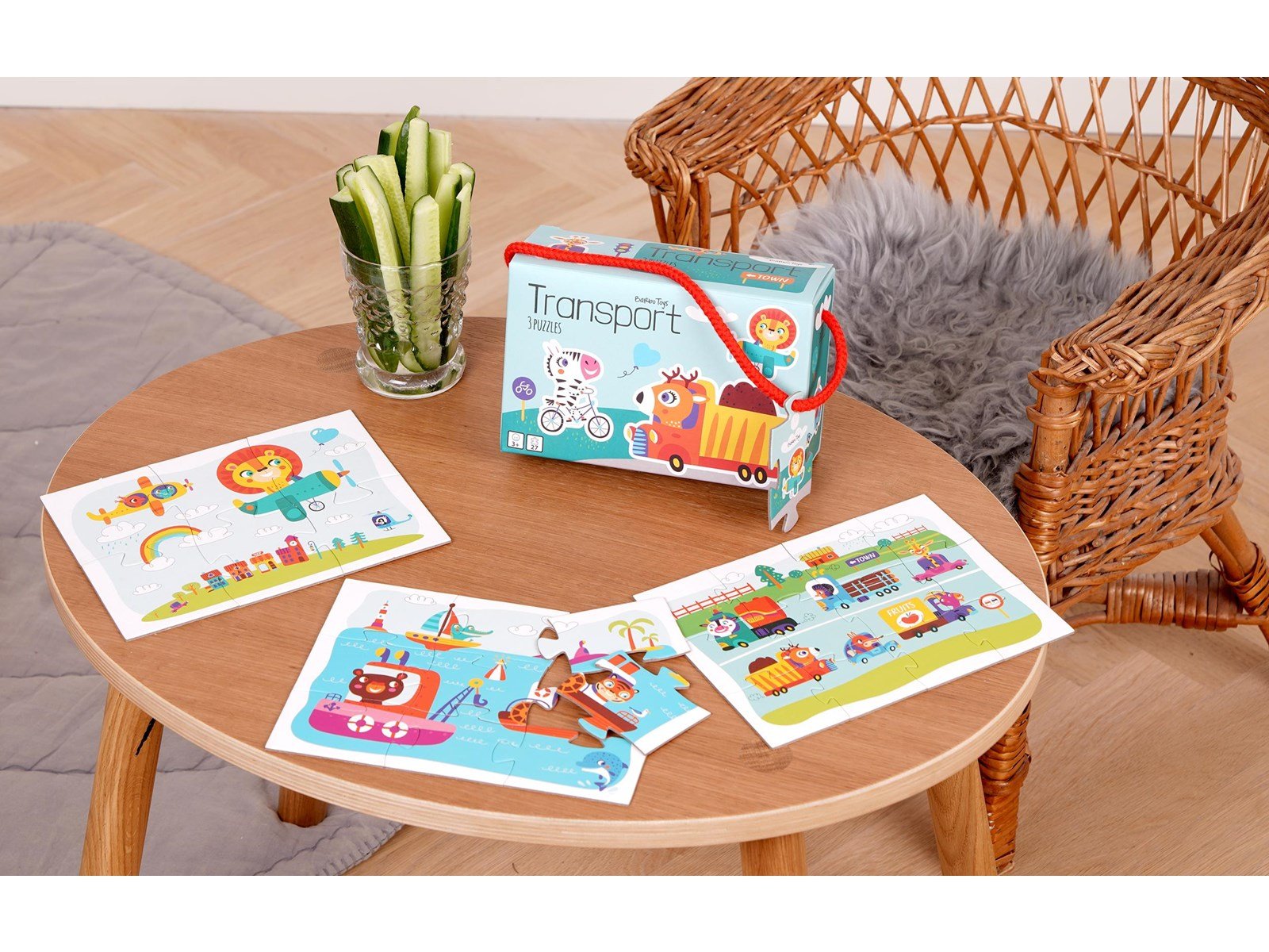 Barbo Toys Little Bright Ones - 3 Puzzles - Transport