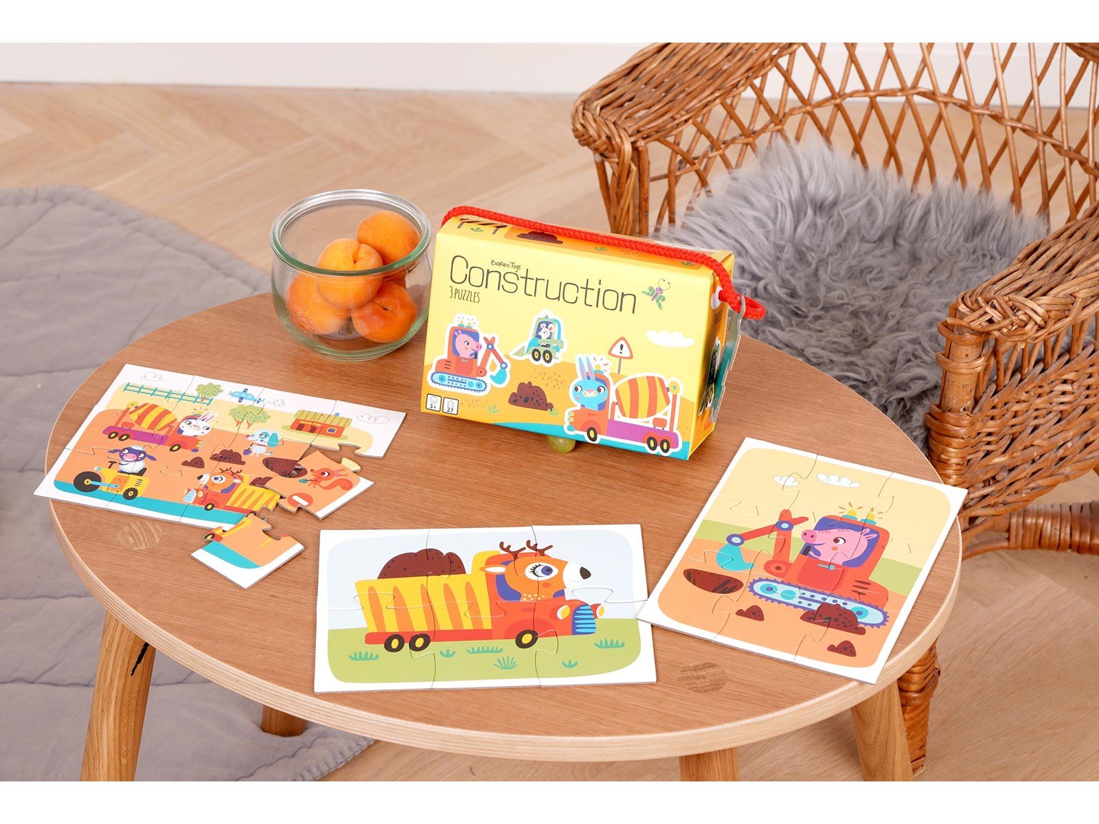 Barbo Toys Little Bright Ones - 3 Puzzles - Construction