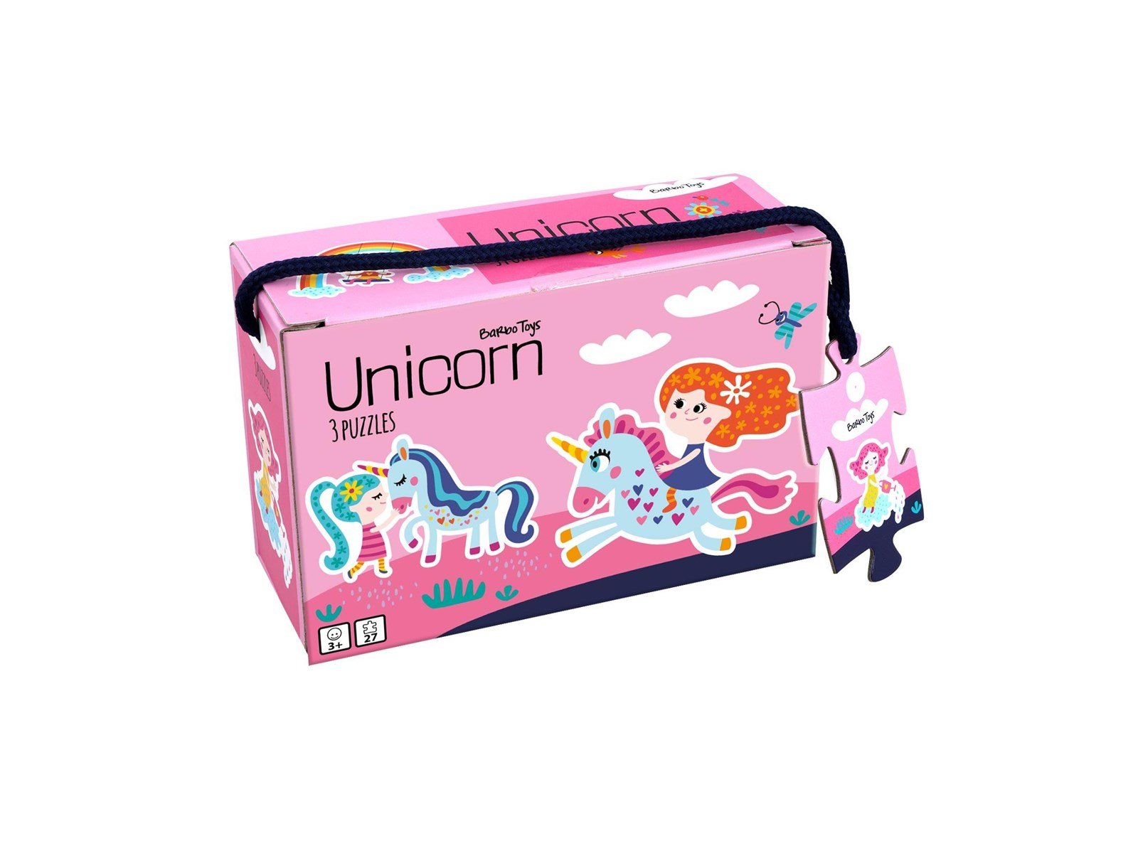Barbo Toys Little Bright Ones - 3 Puzzles - Unicorn