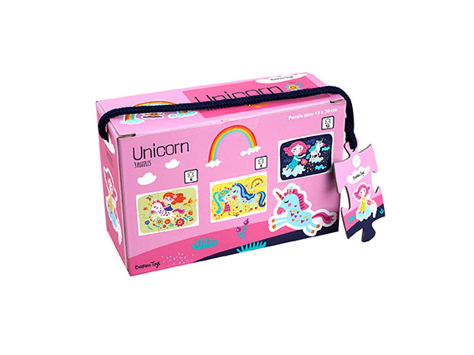 Barbo Toys Little Bright Ones - 3 Puzzles - Unicorn
