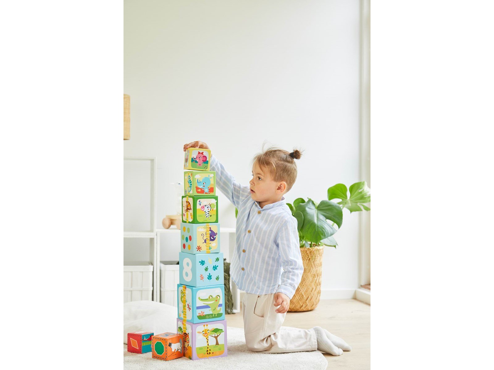 Barbo Toys Little Bright Ones - 10 Stacking Cubes - Safari