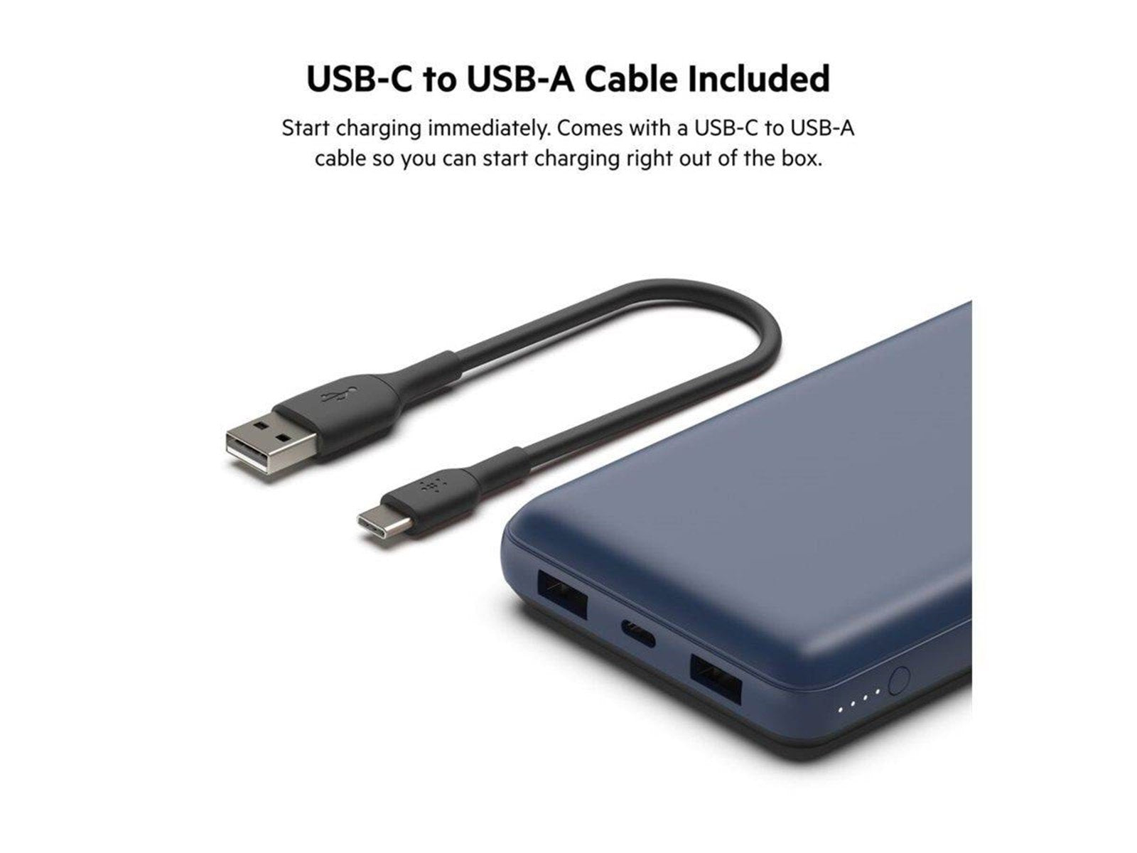 Belkin Power Bank 20K USB-A and USB-C 15W blue Powerbank (Akku) - 20000 mAh
