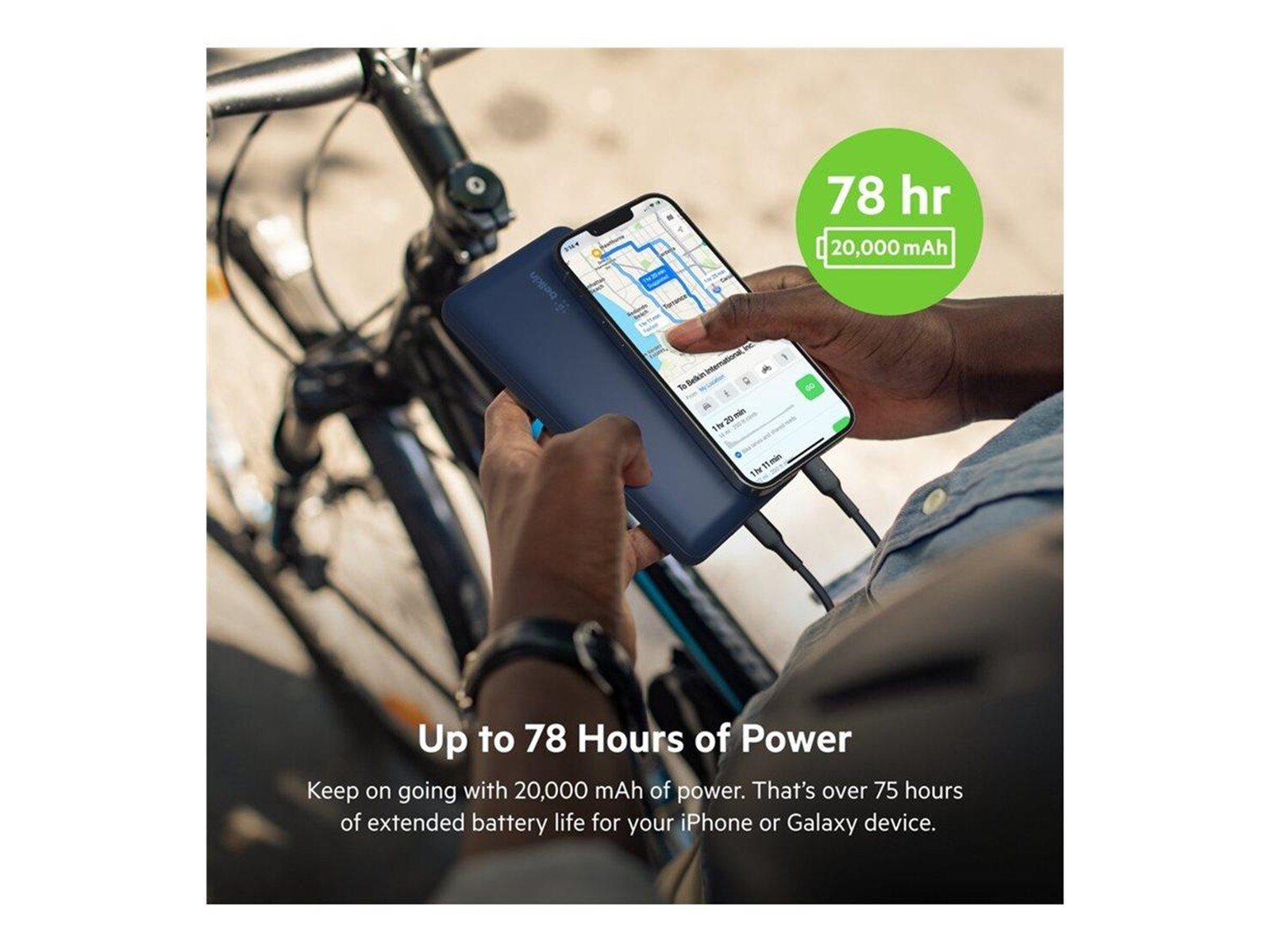 Belkin Power Bank 20K USB-A and USB-C 15W blue Powerbank (Akku) - 20000 mAh