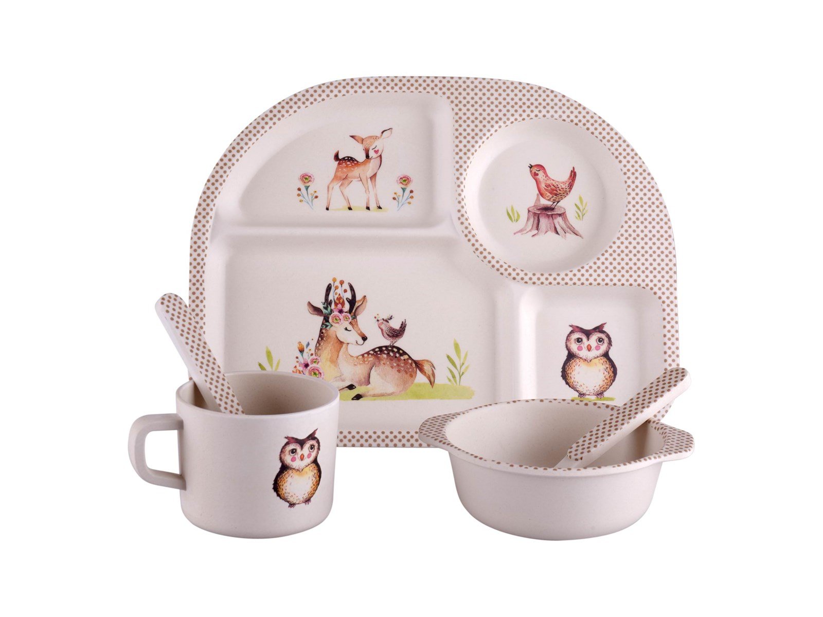Barbo Toys Wood Friends 4 room Mealtime Set
