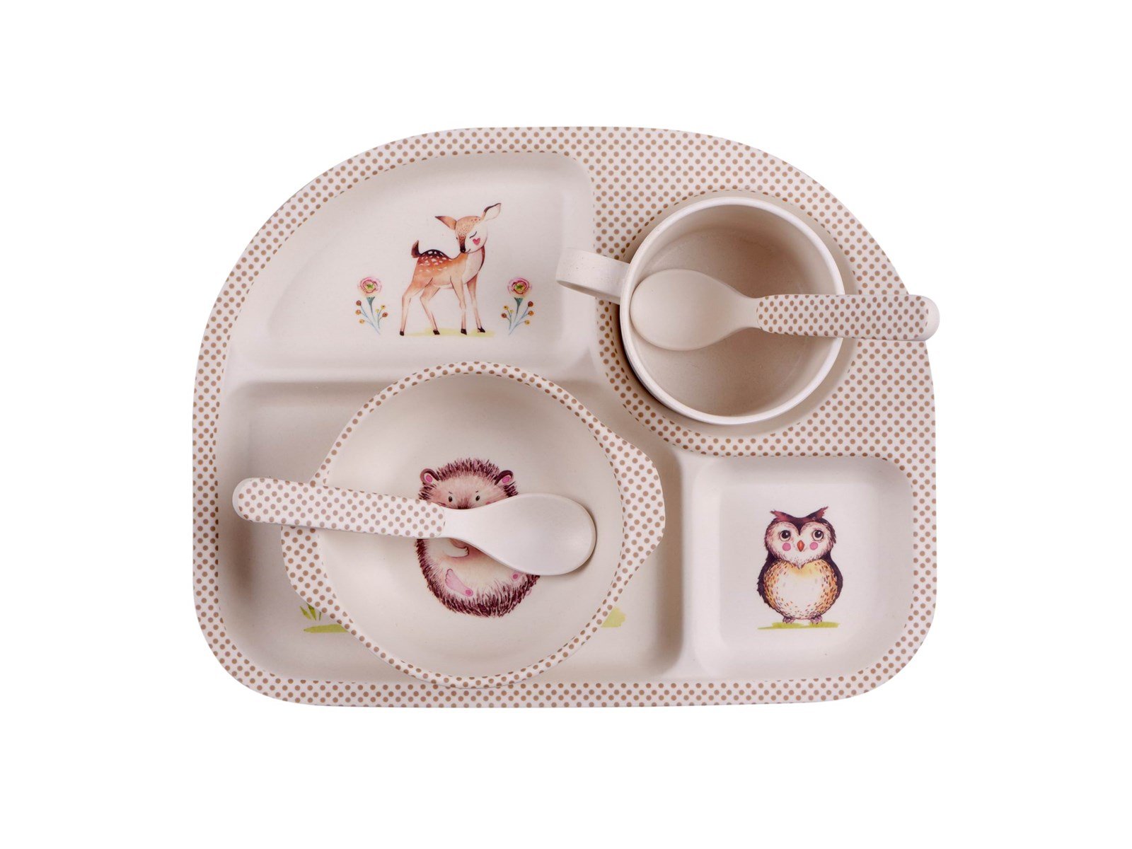Barbo Toys Wood Friends 4 room Mealtime Set