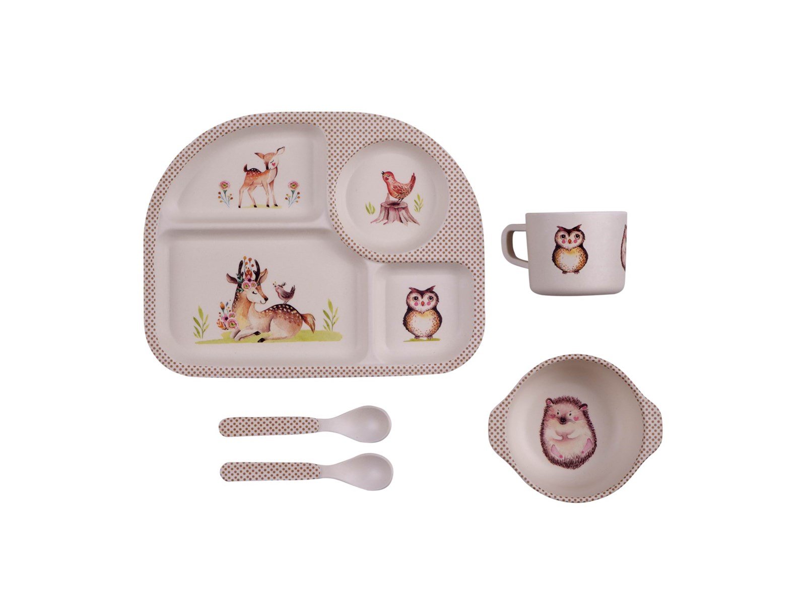 Barbo Toys Wood Friends 4 room Mealtime Set