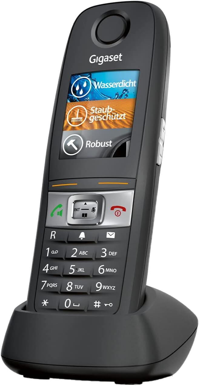 Gigaset E630 Großtastentelefon mit Rufnummernanzeige, schnurlos IP65 - schwarz