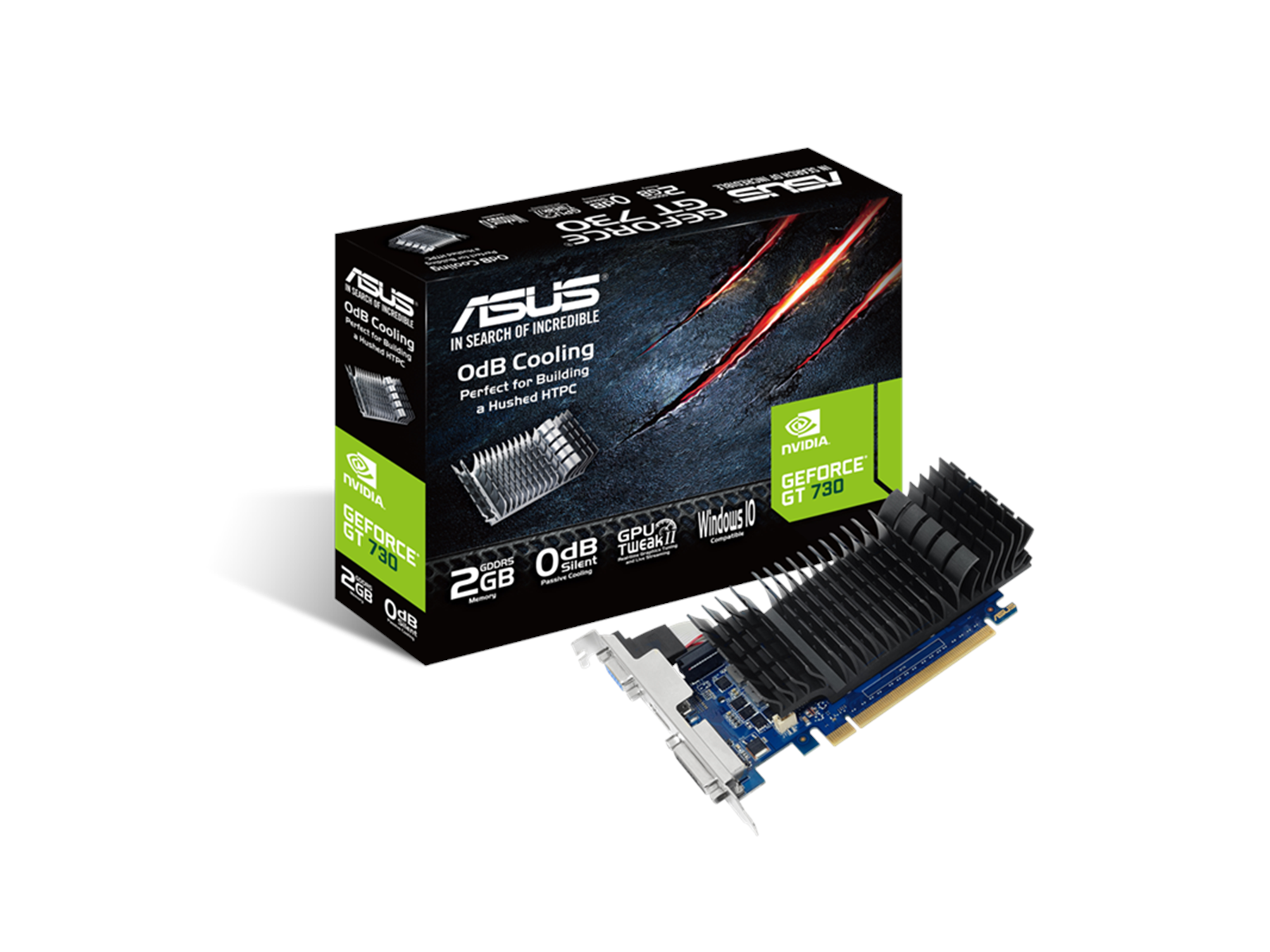 ASUS GeForce GT 730 Silent Low Profile - 2GB GDDR5 RAM - Grafikkarte