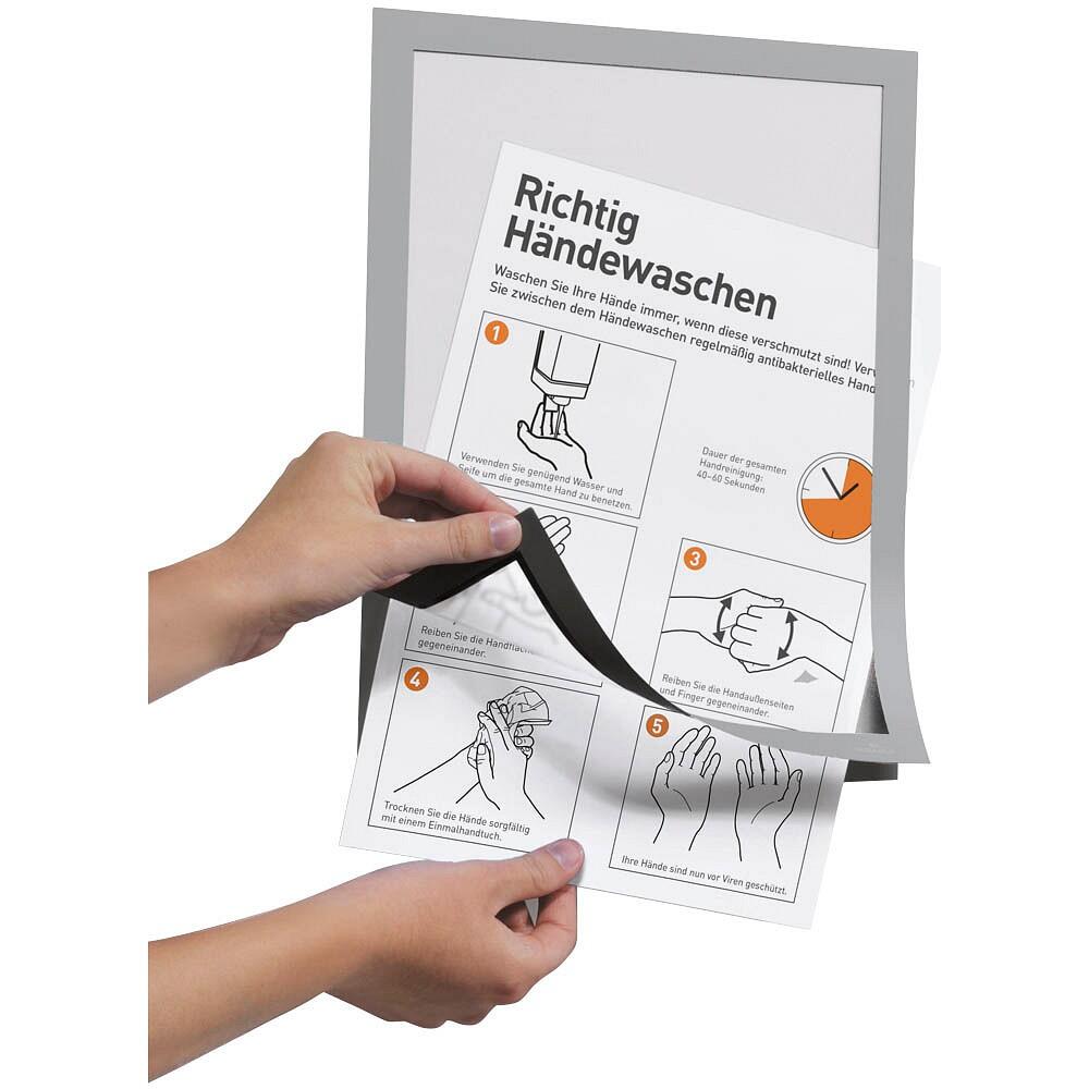 DURABLE Magnetrahmen DURAFRAME MAGNETIC A4 silber - 5 Stück