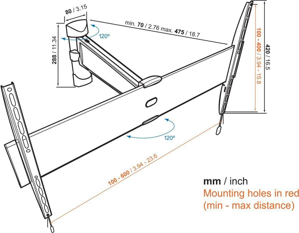 Vogel's BASE 25 L TV-Wandhalterung für 102-165 cm (40-65')