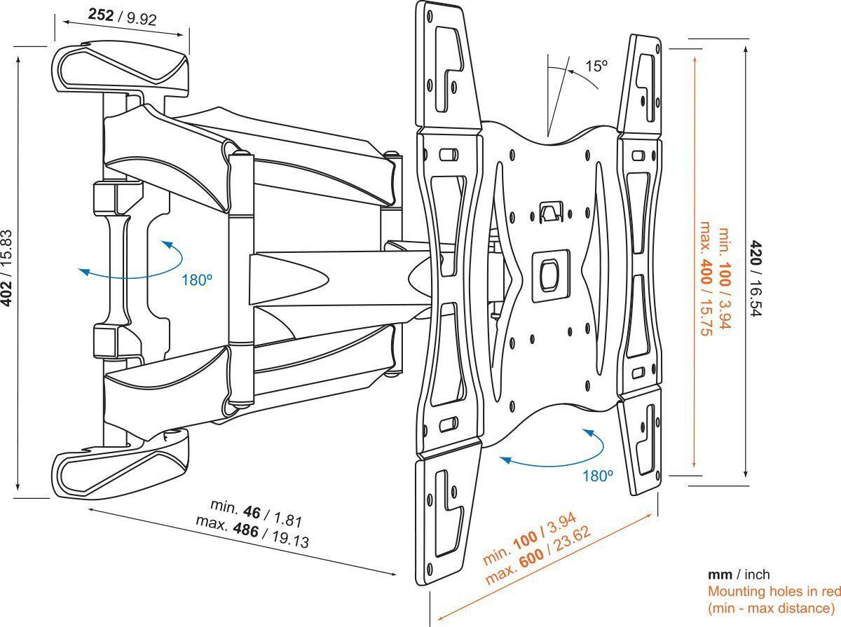 Vogel's BASE 45 L TV-Wandhalterung für 102-165 cm (40-65')