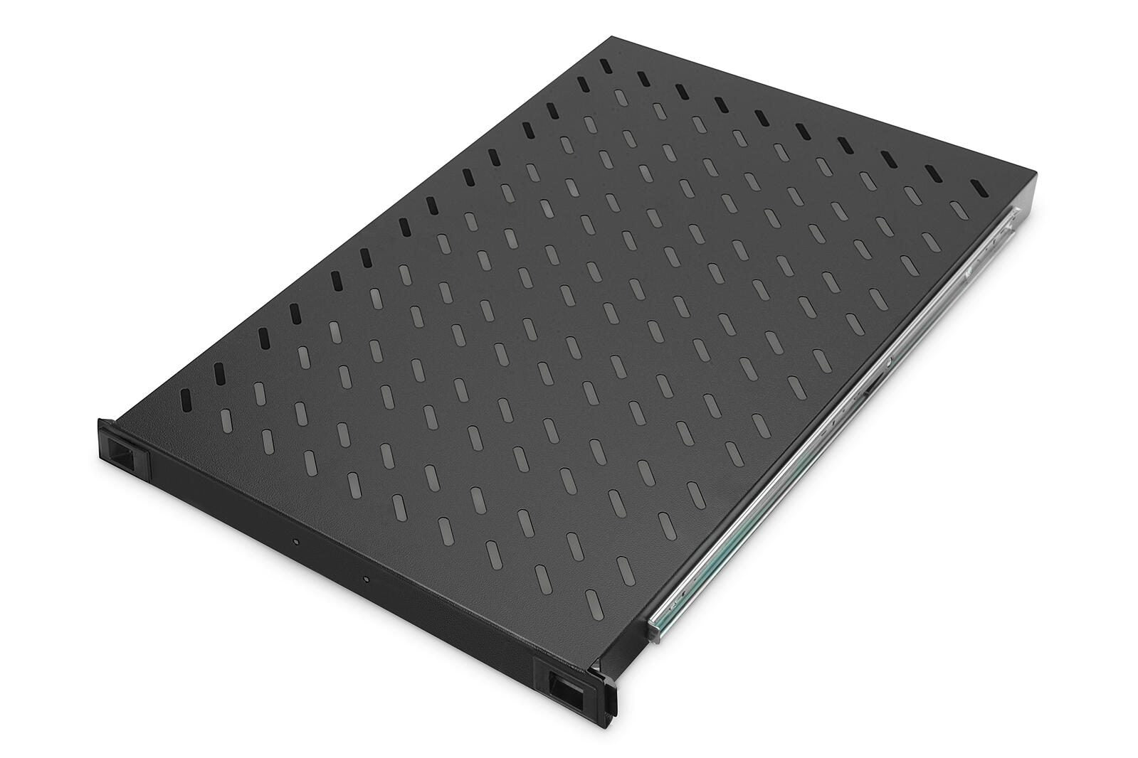 Digitus Fachboden 19'-Schränke ausziehbar ab 1.000mm Tiefe bis 65kg 1HE RAL9005 schwarz