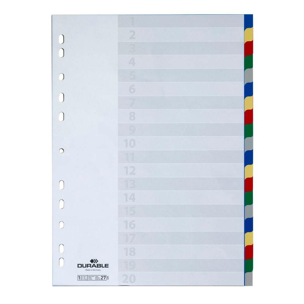DURABLE Ordnerregister Vollformat 20-teilig - 1 Satz