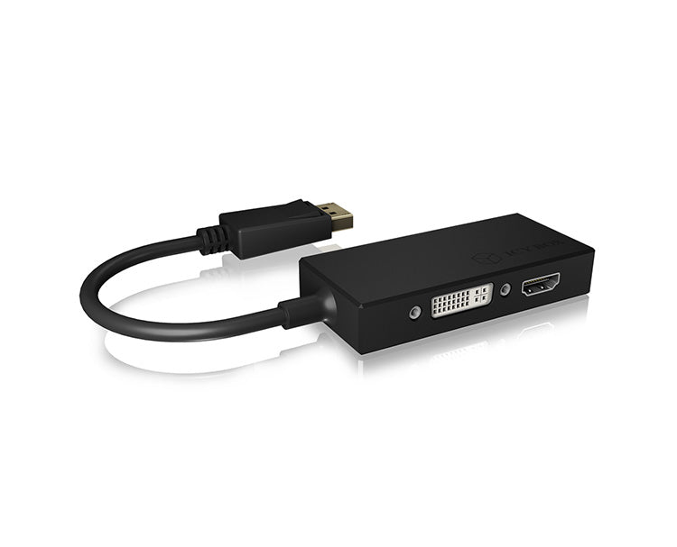 Adapter IcyBox 3in1 DisplayPort St. -> 1x VGA/HDMI/DVI Bu. retai