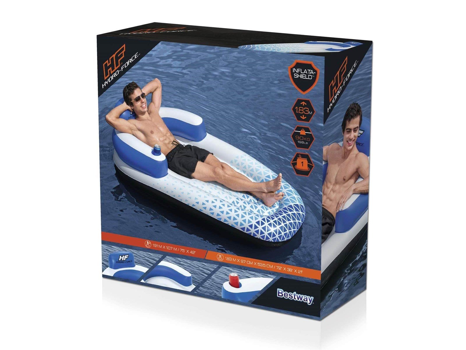 Bestway Hydro-Force 1,91m x 1,07m Indigo Wave Lounge