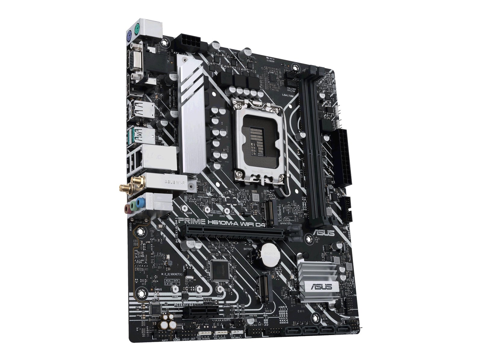 ASUS PRIME H610M-A WIFI D4 Mainboard - Intel H610 - Intel LGA1700 socket - DDR4 RAM - Micro-ATX