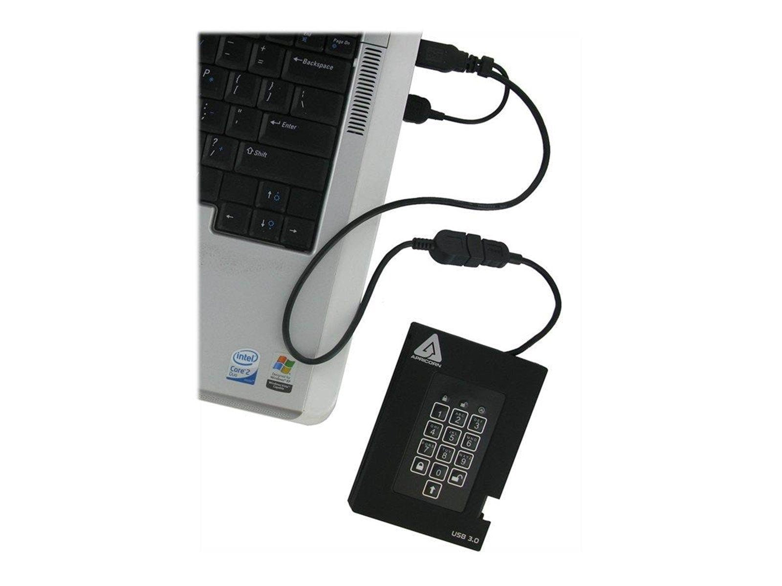 Apricorn Aegis Padlock Fortress - Extern Festplatte - 2TB - Schwarz