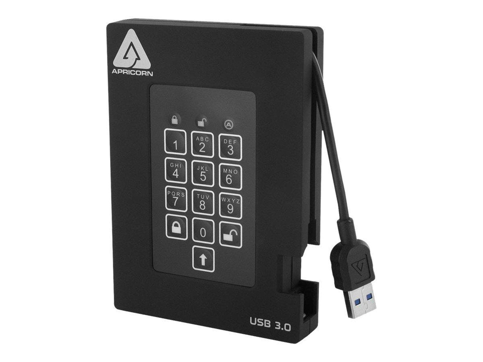 Apricorn Aegis Padlock Fortress - Extern Festplatte - 1TB - Schwarz