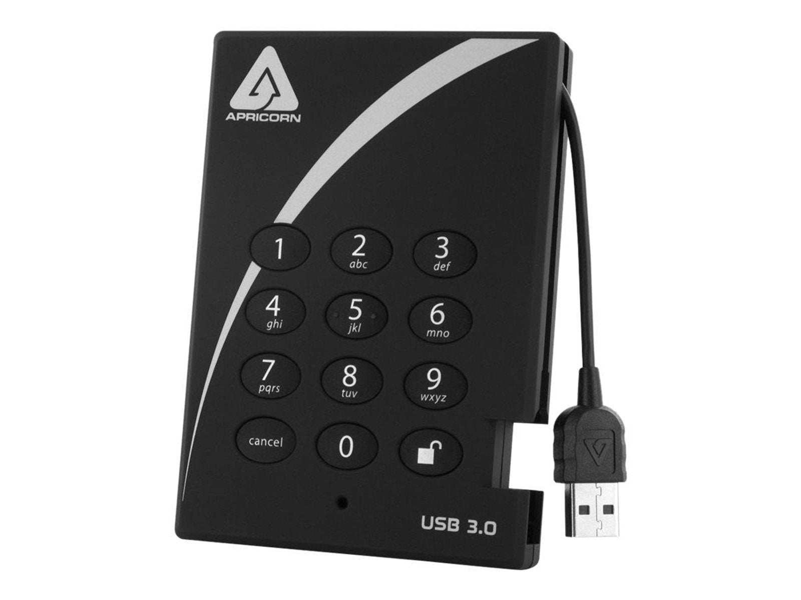Apricorn Aegis Padlock 3.0 - Extern Festplatte - 2TB - Schwarz