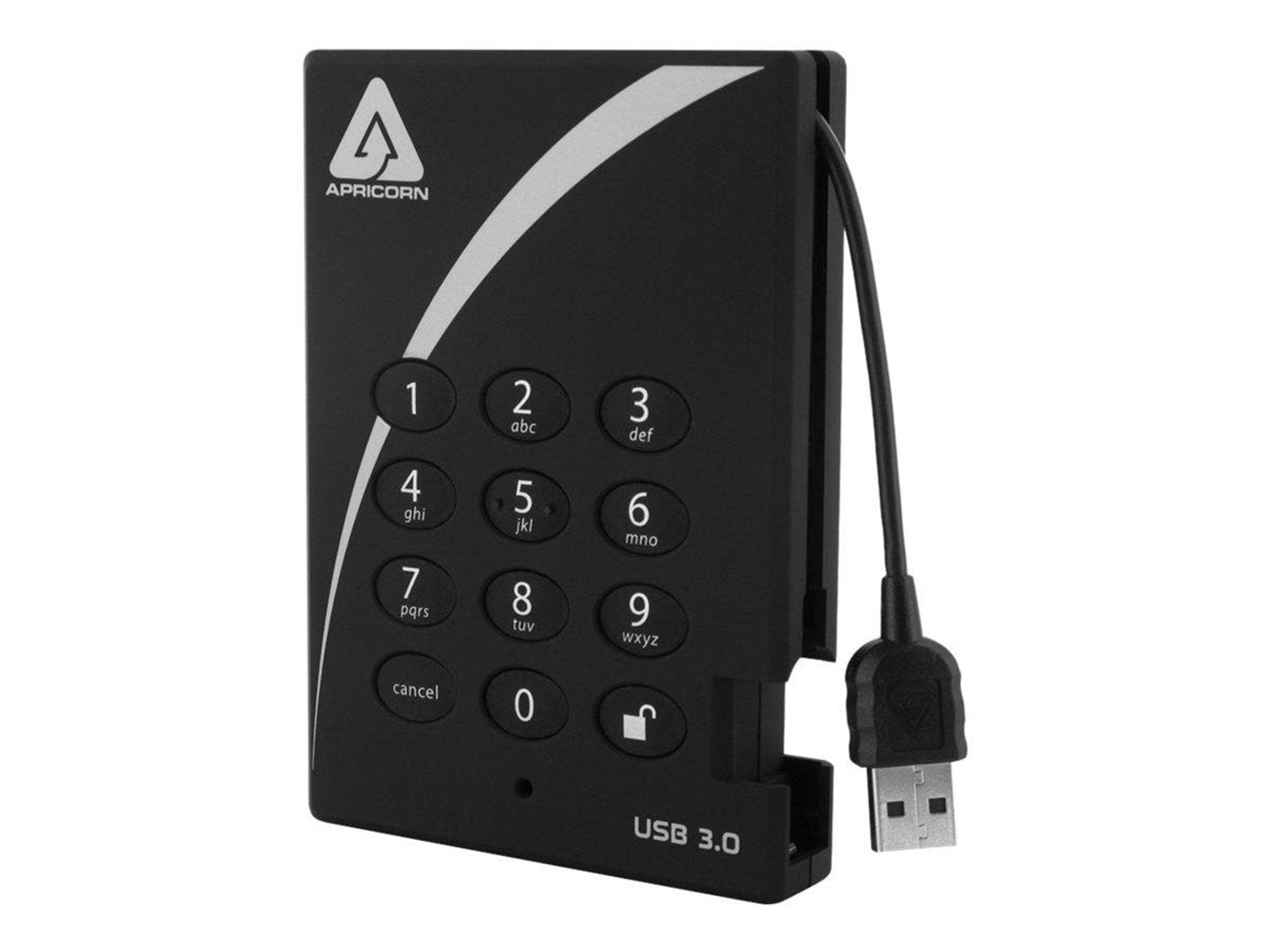 Apricorn Aegis Padlock 3.0 - Extern Festplatte - 2TB - Schwarz
