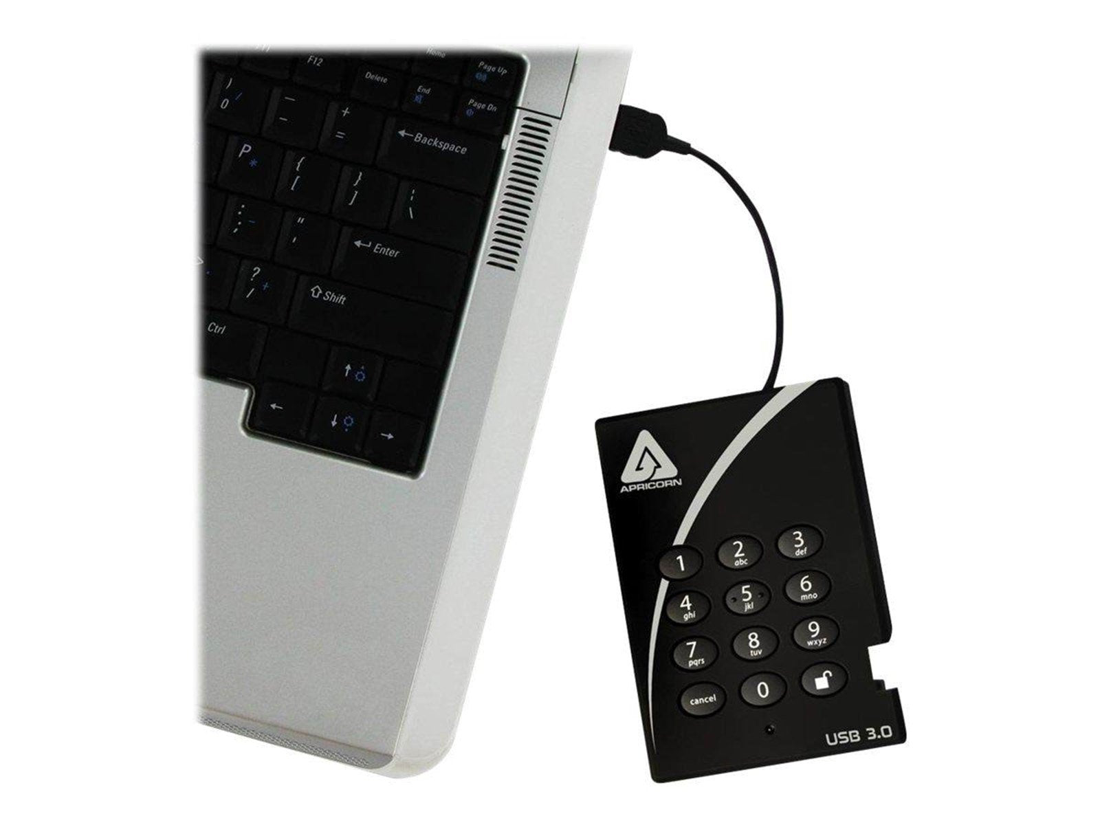 Apricorn Aegis Padlock 3.0 - Extern Festplatte - 2TB - Schwarz