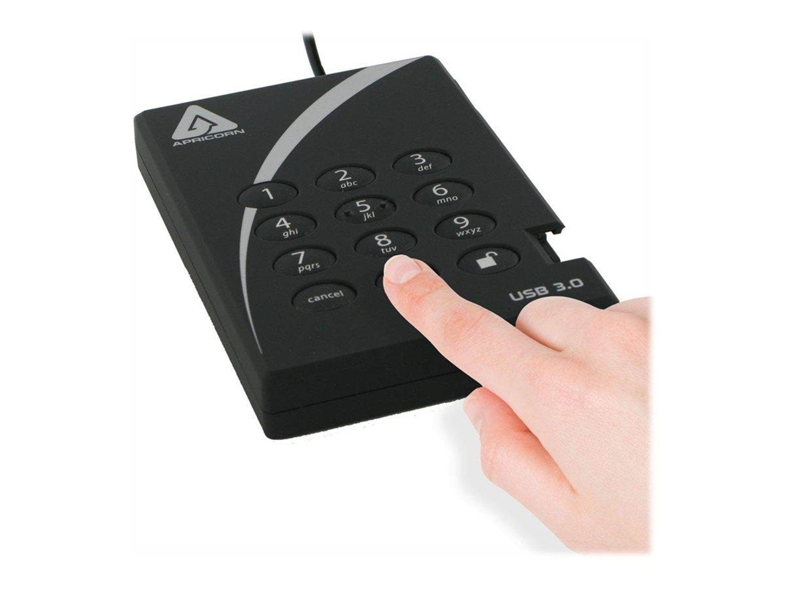 Apricorn Aegis Padlock 3.0 - Extern Festplatte - 2TB - Schwarz