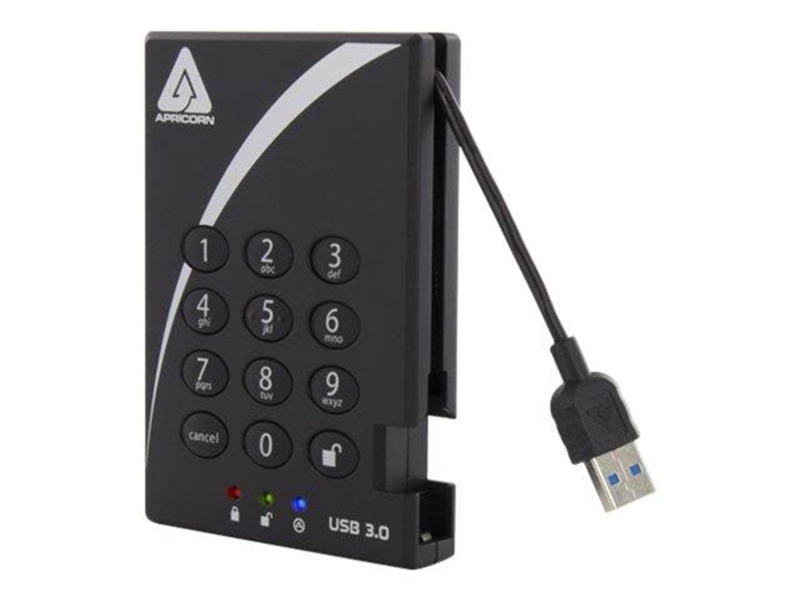 Apricorn Aegis Padlock 3.0 - Extern Festplatte - 2TB - Schwarz