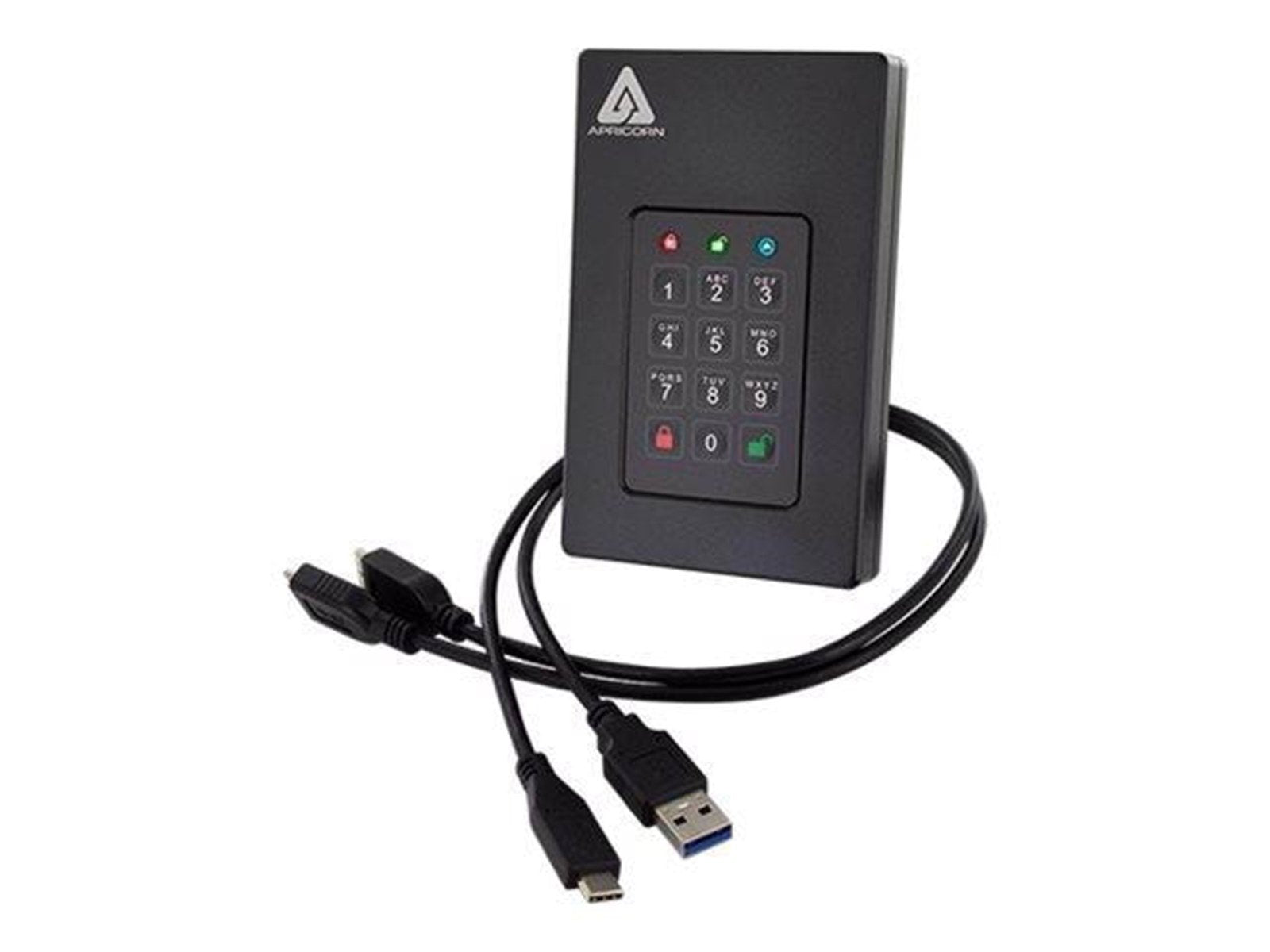 Apricorn Aegis Fortress L3 - Extern Festplatte - 2TB - Schwarz