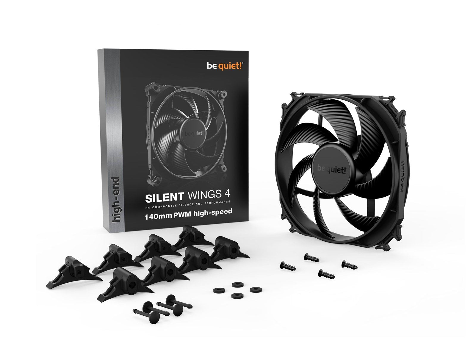 be quiet! Silent Wings 4 140 PWM High-Speed - Gehäuselüfter - 140mm - Schwarz - 29 dBA