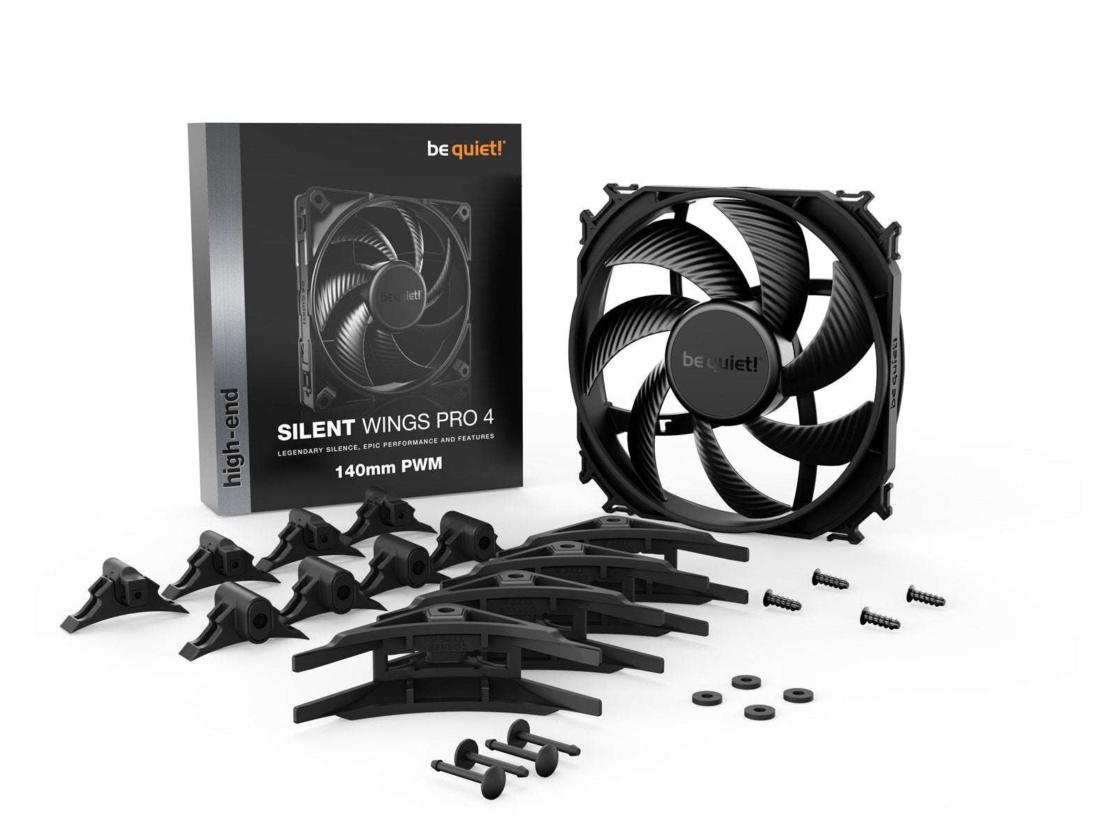 be quiet! Silent Wings 4 Pro 140 PWM - Gehäuselüfter - 140mm - Schwarz - 36 dBA