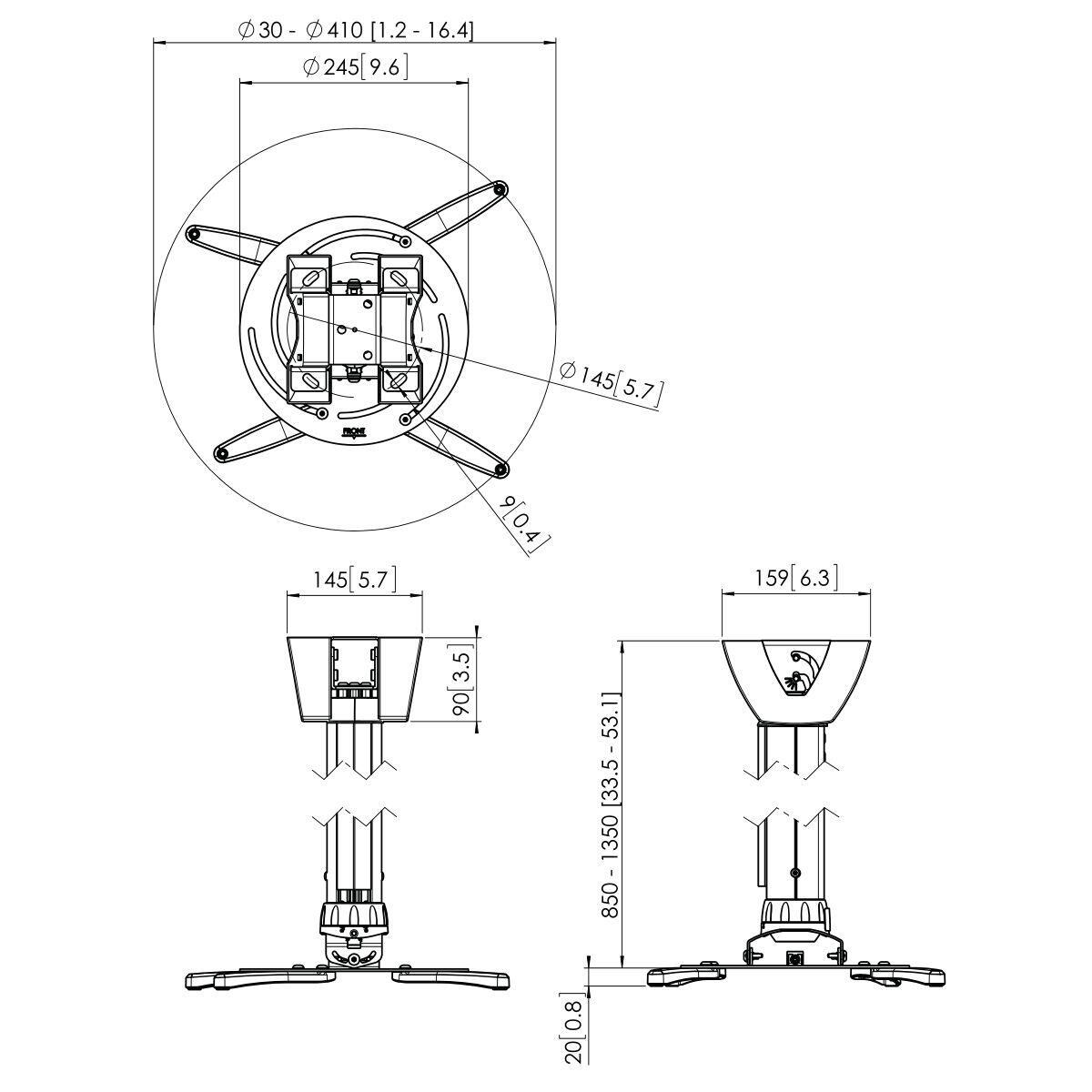 Vogel's PPC 2585 Projektor-Deckenhalterung für 30-410mm (1,2-13,2')