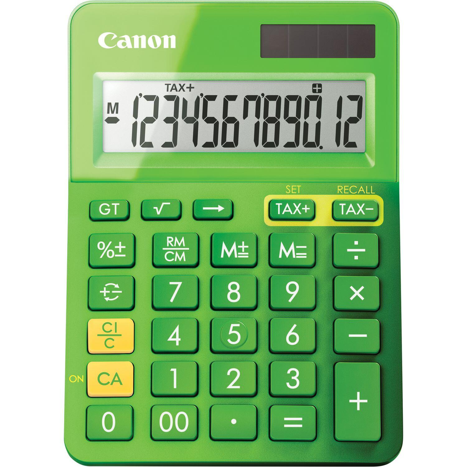 Canon LS-123K Basisrechenr 12 Stellen Solarpanel & Batterie grün