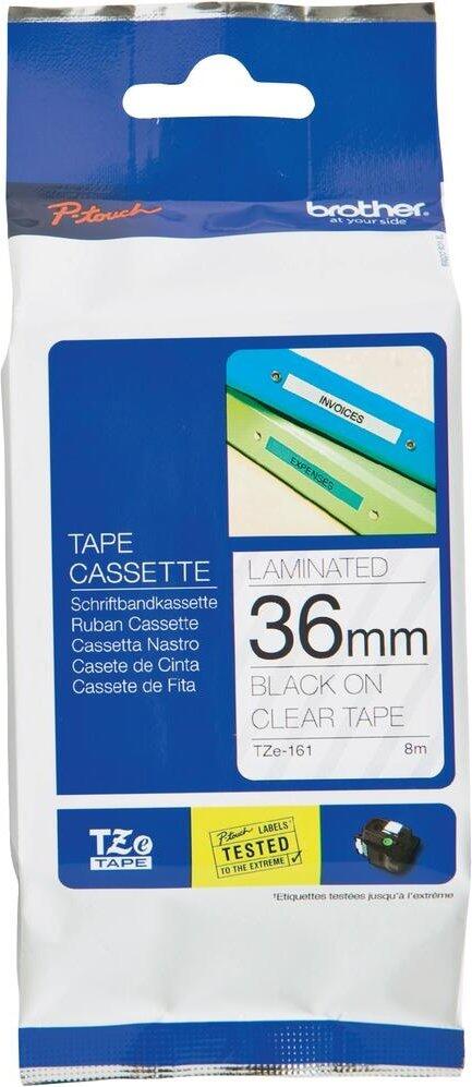 Brother Original P-Touch Farbband schwarz auf transparent (TZE-161)