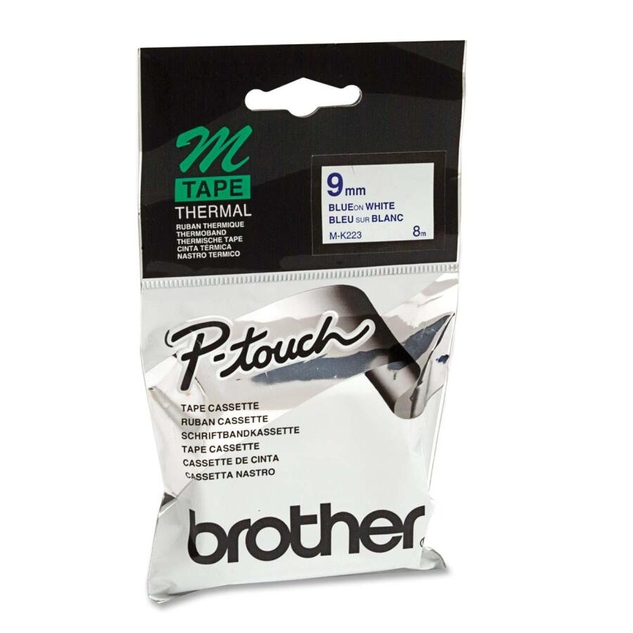 Brother M K223 - Druckerband - blau auf weiß - Rolle (0,9 cm x 8 m) - für P-Touch BB4