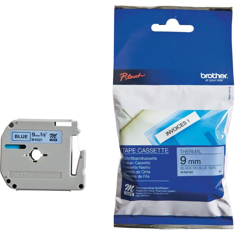 Brother MK521BZ - Druckerband - Schwarz auf Blau - Rolle (0,9 cm x 8 m) - 1 Stck. - für P-Touch PT-55, PT-55P, PT-65, PT