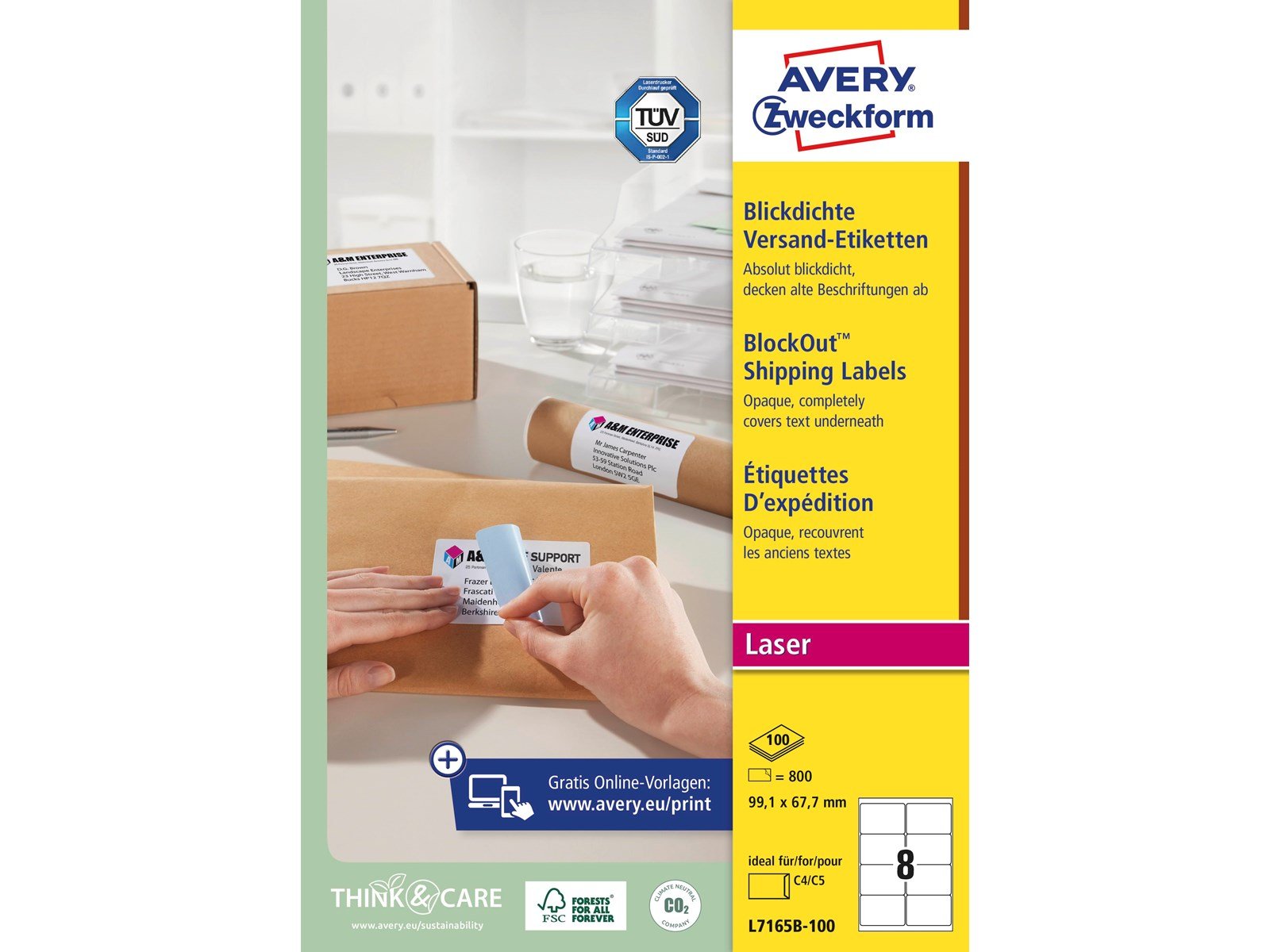 Avery Shipping Labels with BlockOut™ 8 labels/sheet
