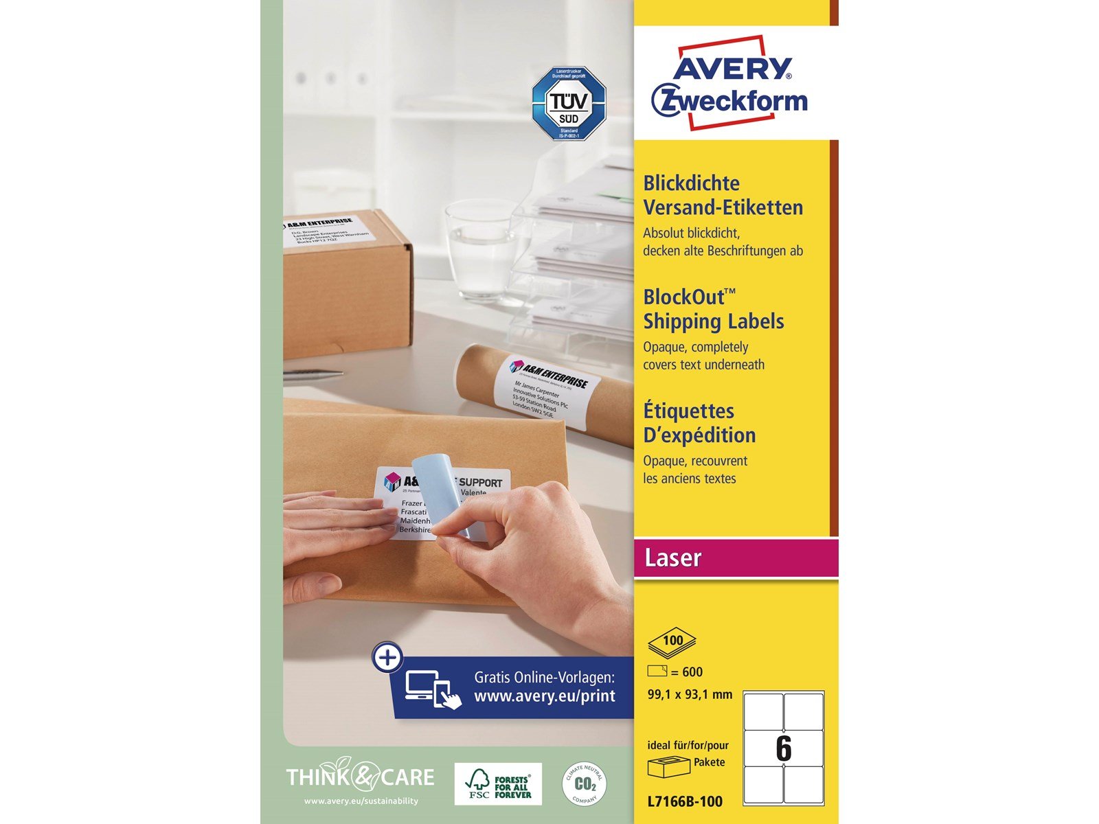 Avery Shipping Labels with BlockOut™ 6 labels/sheet