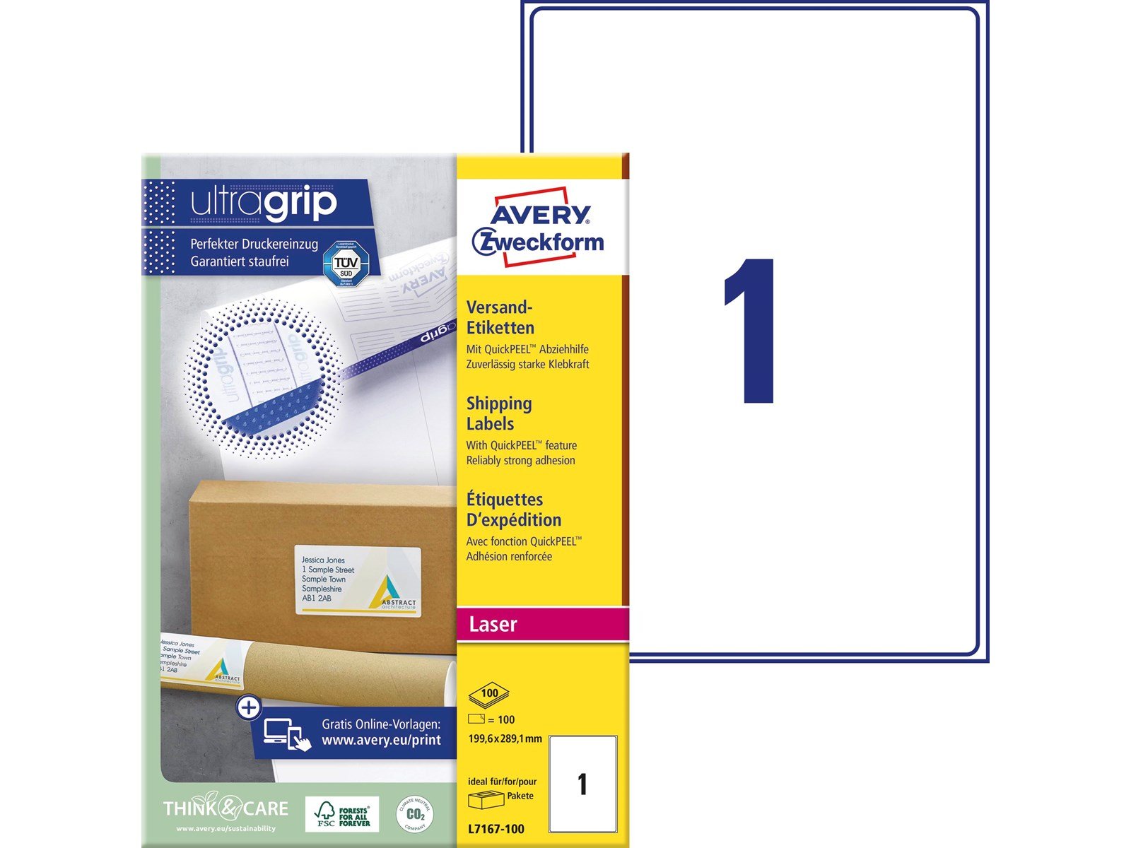 Avery Shipping labels for big parcels and pallets (UltraGrip)