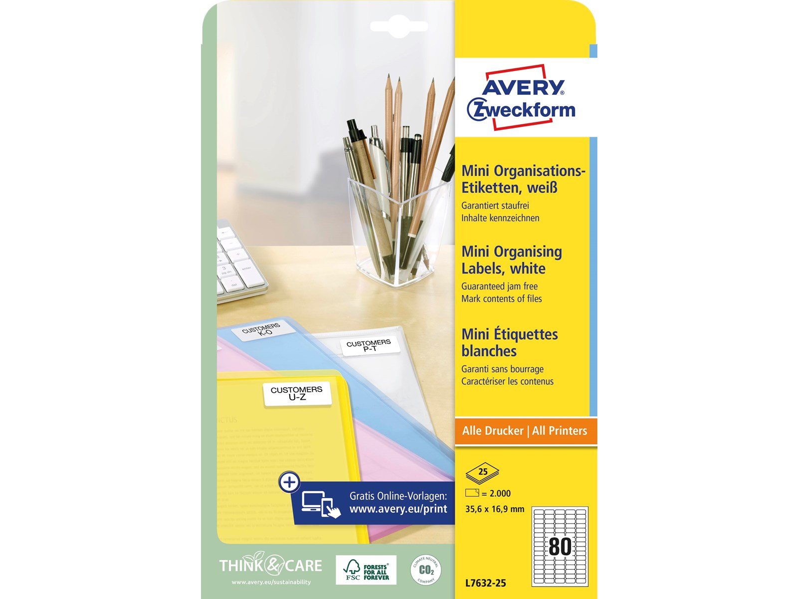 Avery Mini labels white