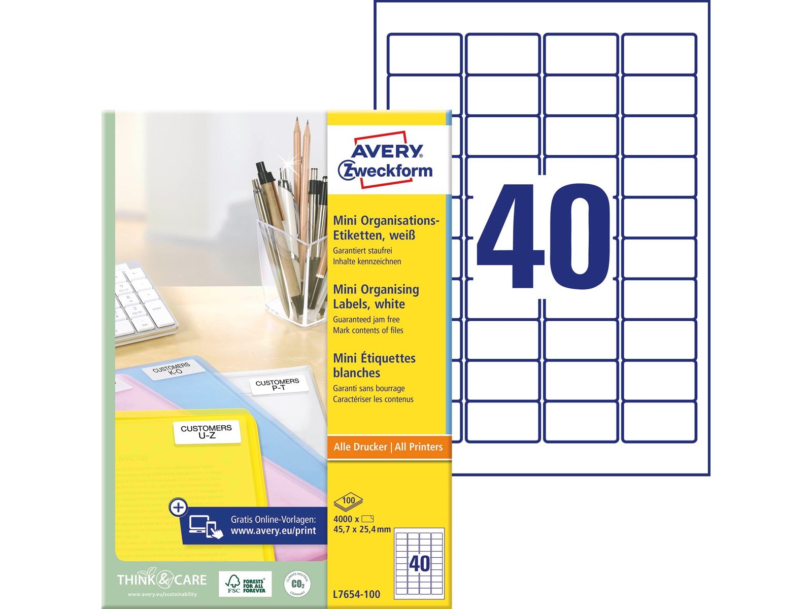 Avery Mini labels white