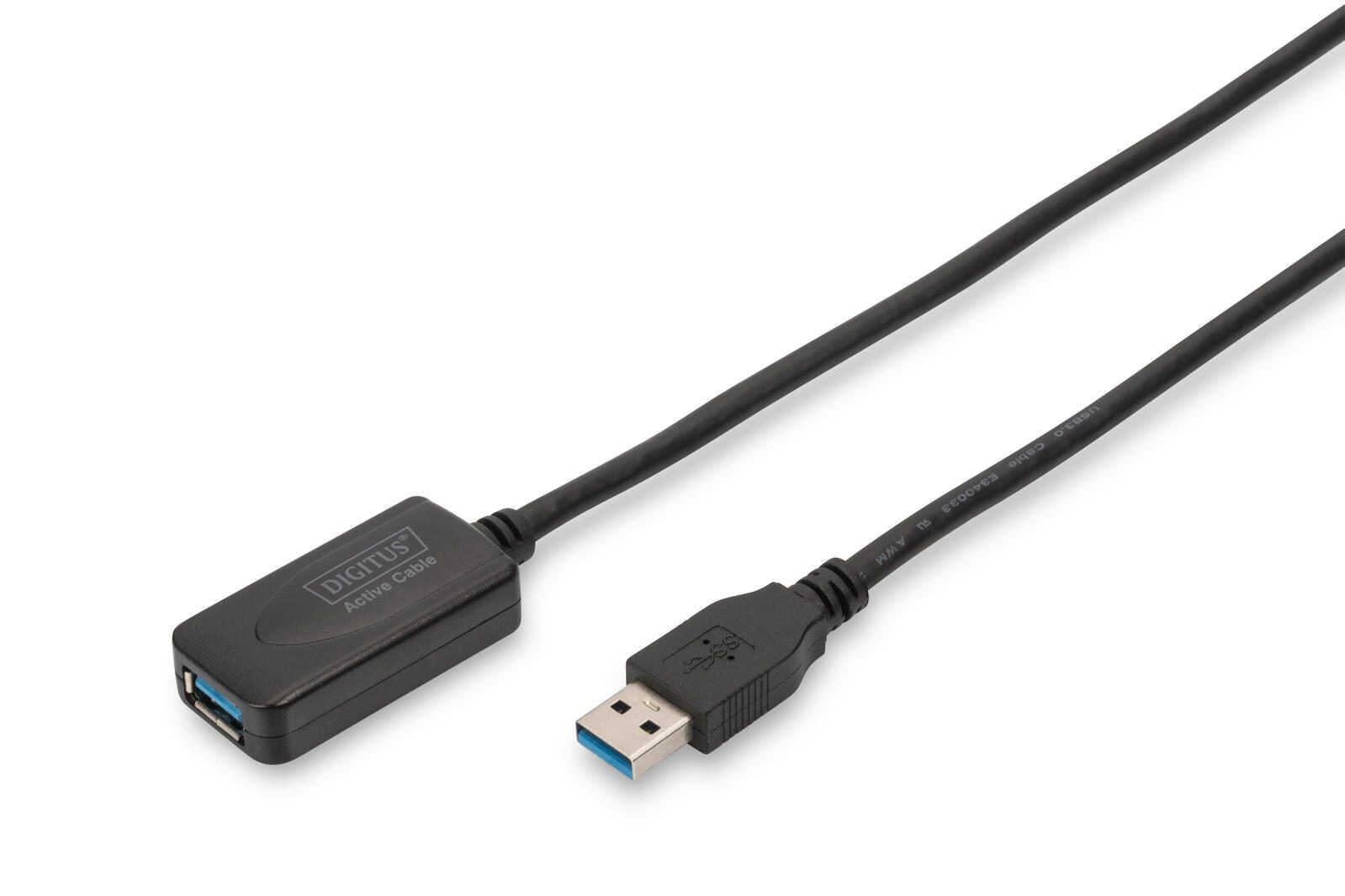 DIGITUS USB 3.0 aktives Verlängerungskabel - USB Typ-A Stecker/USB Typ-B Buchse - 5 m DA-73104