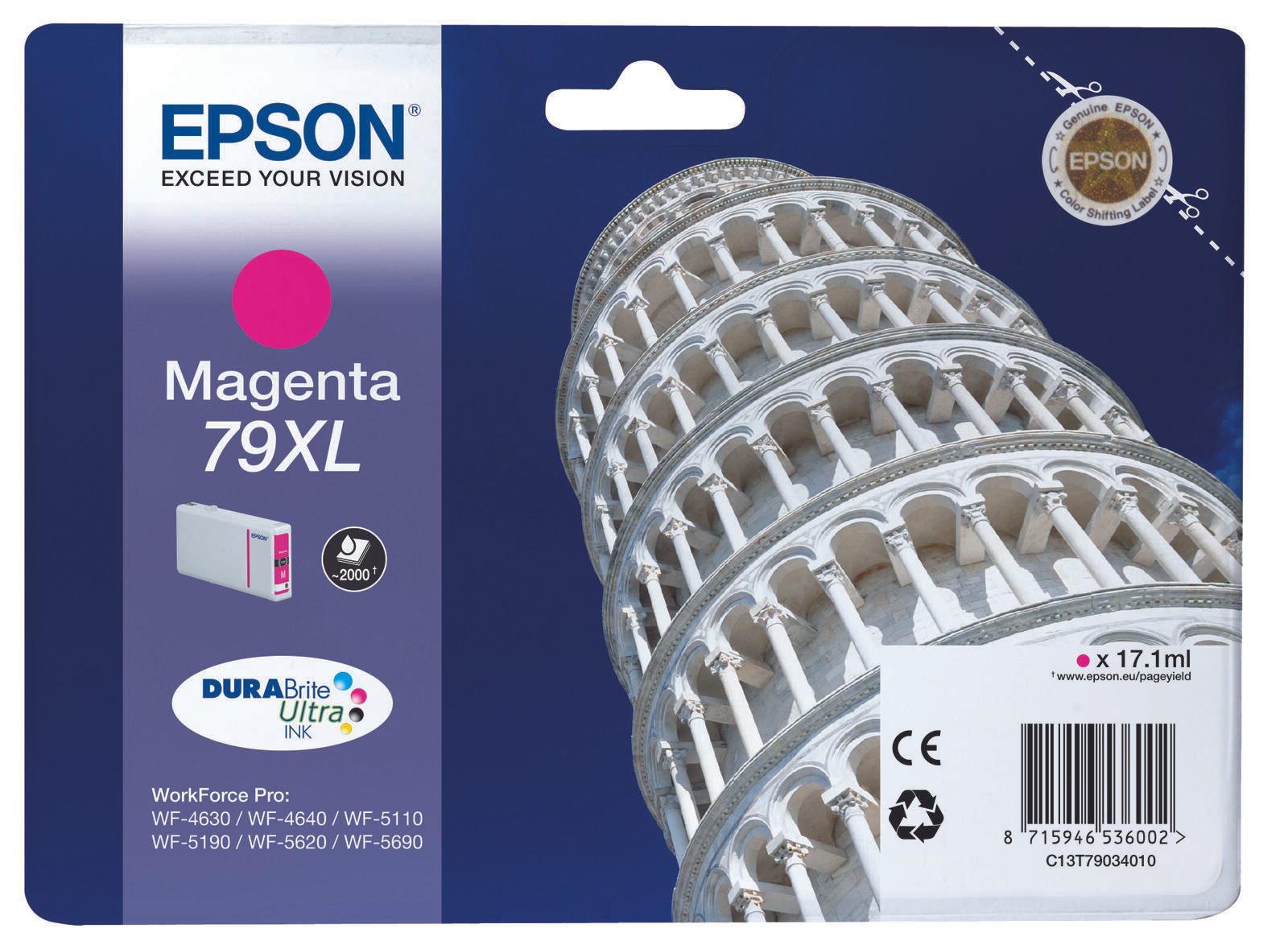 Epson Original 79XL Druckerpatrone magenta 2.000 Seiten 17,1ml (C13T79034010)