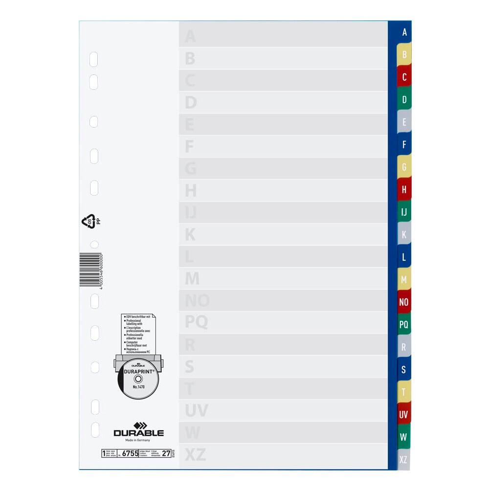 DURABLE Ordnerregister Vollformat A-Z - 20-teilig