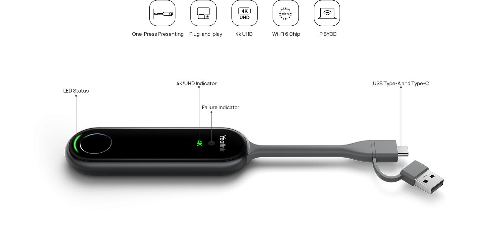Yealink Wireless Presentation Pod PA20 drahtloses Präsentationssystem