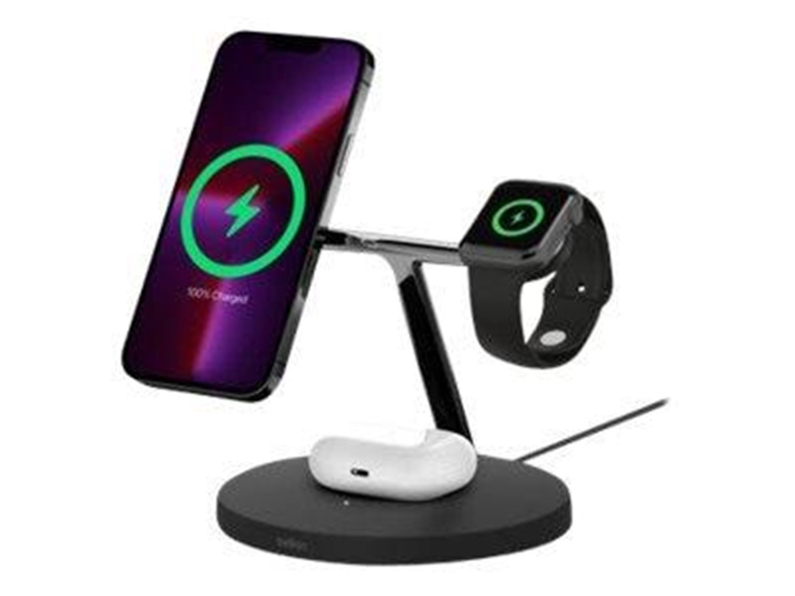 Belkin BOOST CHARGE PRO wireless charging stand - with MagSafe - + AC power adapter - 15 Watt