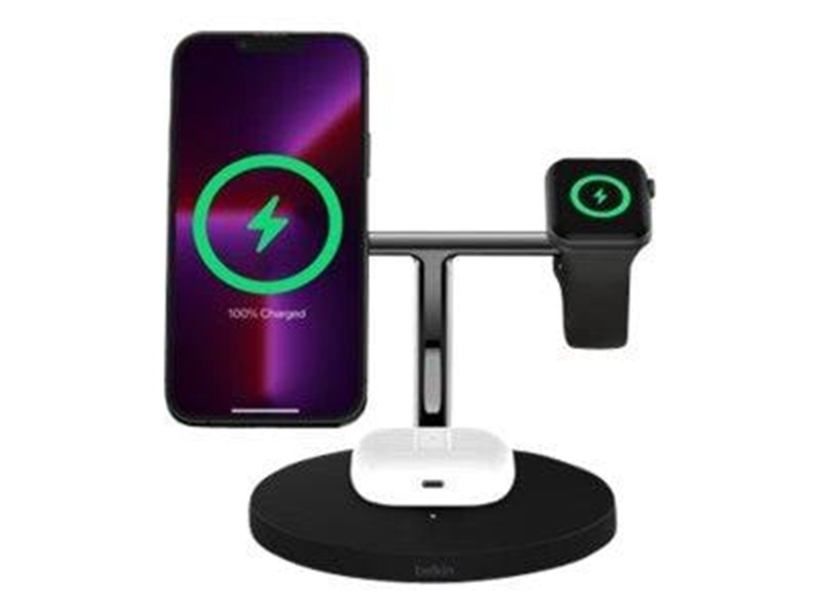 Belkin BOOST CHARGE PRO wireless charging stand - with MagSafe - + AC power adapter - 15 Watt