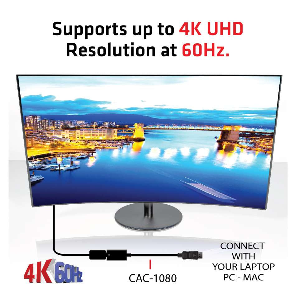 Club3D Adapter DisplayPort > HDMI 2.0b HDR 4K60Hz aktiv retail